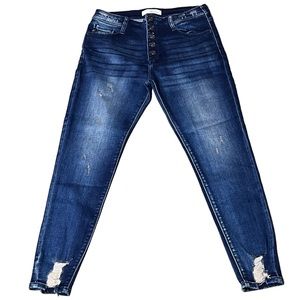 Kancan Button-fly Mid-rise Skinny